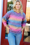 Taro & Amber Ombre Loose Knit Sweater