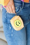 Manilla Smiley Face Patch Coin Purse Keychain