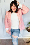 Get To It Pink Plaid Double Breasted Collar Lapel Blazer