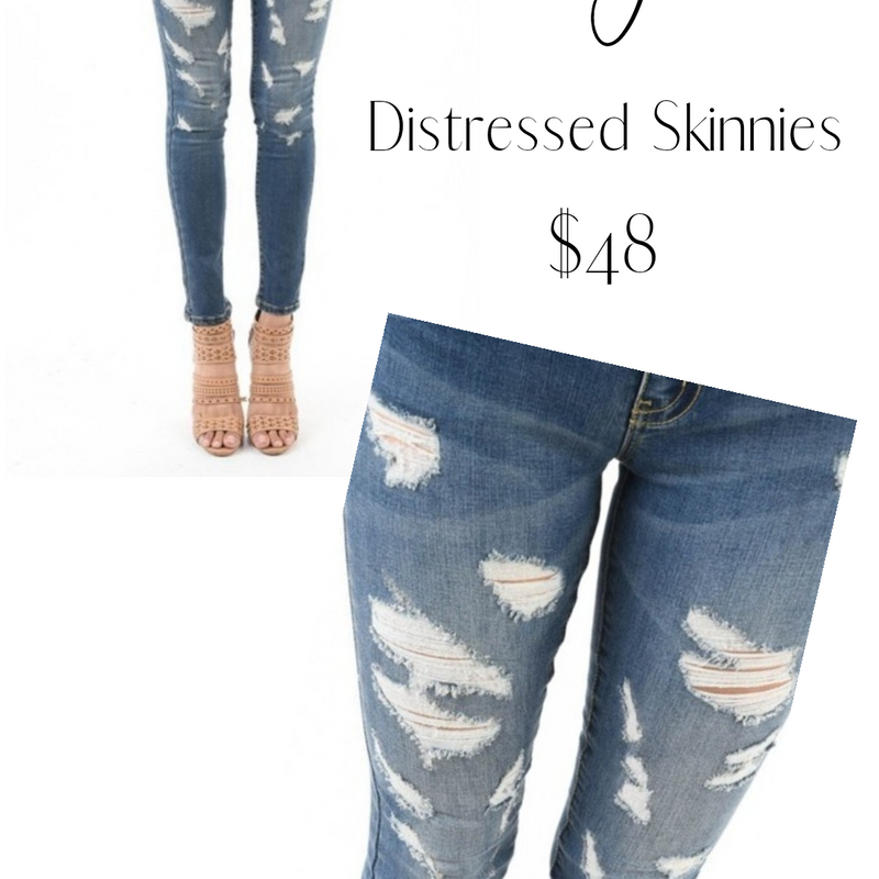 238 - Medium Wash Distressed Skinny Jeans-TCB