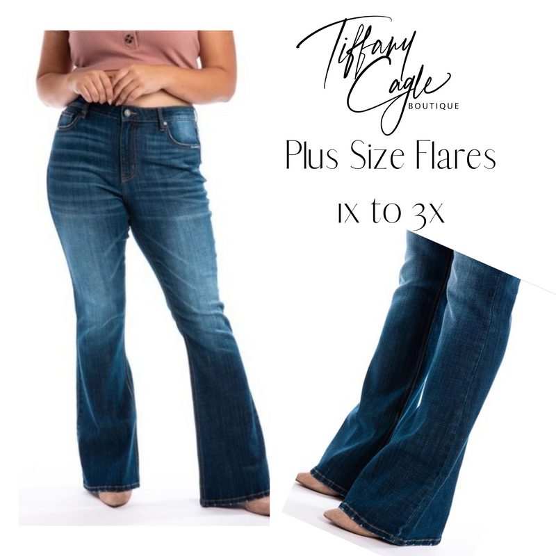 230 - KanCan Plus Size Midrise Flare Jeans-TCB