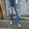 201 - High Rise Distressed Ankle Skinny Jeans-TCB