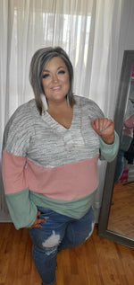 Grey And Pink Long Sleeve Top Small to 3X