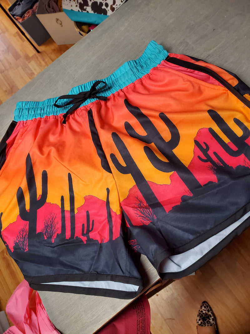 1272 - Sahara Sunset Athletic Shorts