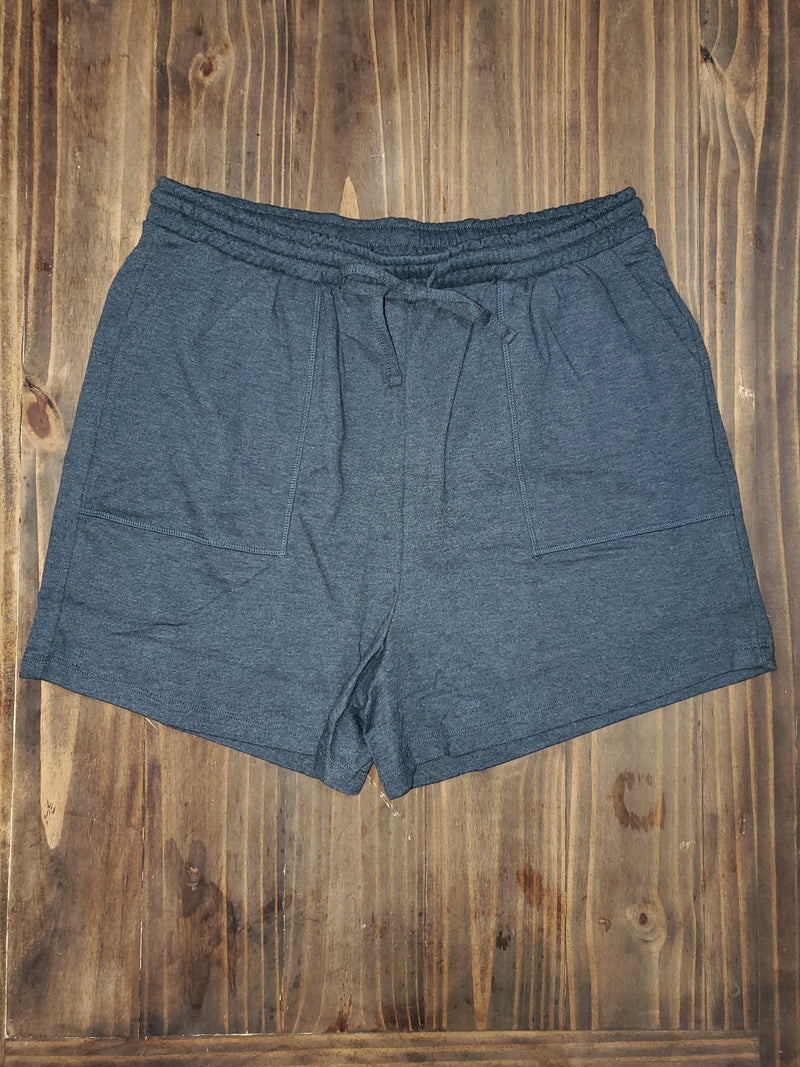 1332 - Charcoal Drawstring Waist Shorts - 1x to 3x