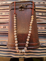 1377 - The Stockyards - Betty Jean - Natural Stone Bead and Leather Necklace
