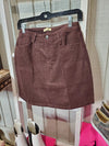 1867 - Brown Corduroy Mini Skirt - Small to Large