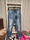 1262 - Distressed Turn Back Cuff Straight Leg Jeans