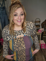 987 - Leopard and Autumn Mixed Top