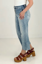 Judy Blue High Waist Button Fly Vintage Wasg Crop Wide Leg Jeans