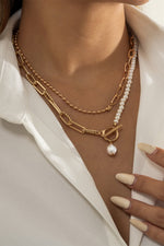 Pearl Beaded Vintage Chain Necklace
