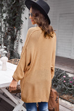 Exposed Seam Open Front Longline Cardigan with Pockets