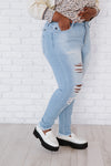 Kancan At Last Distressed Button Fly Skinny Jeans