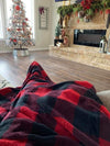 Spirit of the Holidays Buffalo Fleece Blankets - White and Red Buffalo Available!