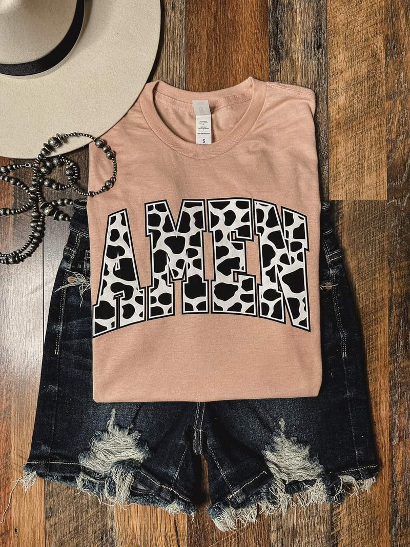Deal of the day peach Amen Graphic tee