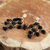115-Chandelier Tassel Earrings - Black and Ivory