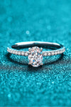 925 Sterling Silver Inlaid 1 Carat Moissanite Ring