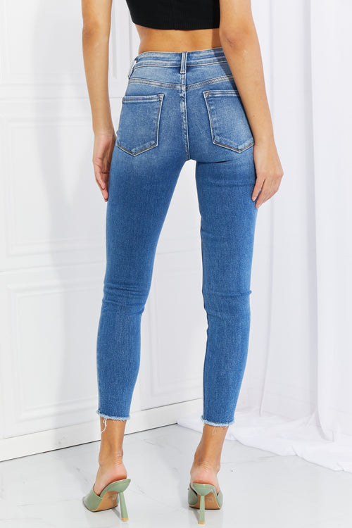 Vervet by Flying Monkey Never Too Late Full Size Raw Hem Cropped Jeans