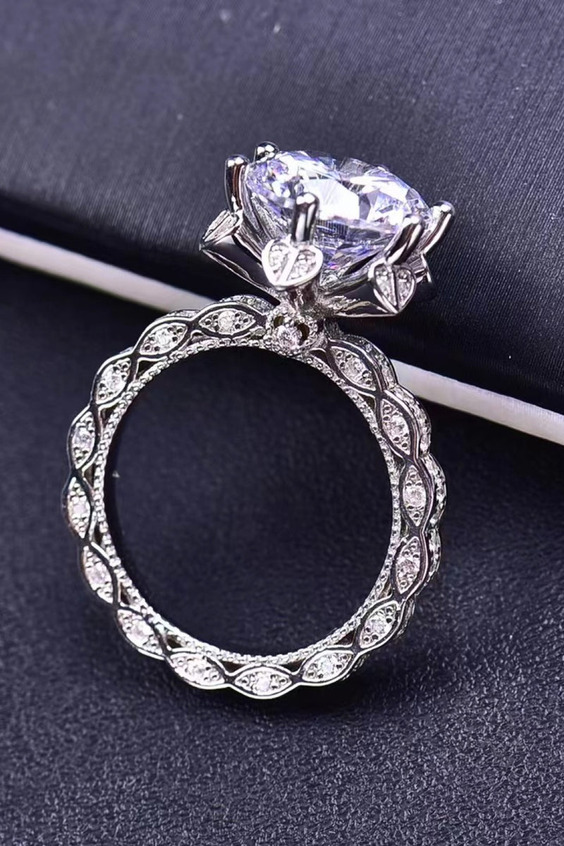 Moissanite Heart 925 Sterling Silver Ring