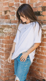 New Color - Rae Mode Washed Cotton Round Neckline Short Sleeves Top