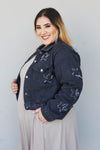Sweet Generis Star-Crossed Full Size Run Cropped Denim Jacket