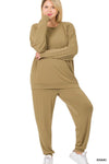 Zenana Raglan Sleeve Pullover & Jogger Pants Set