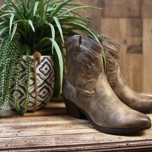 720 Distressed Taupe Boots with side zip-TCB