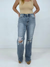 Judy Blue "The Highlight" High Waist 90's Distressed Straight Jeans