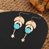 Star Crescent Turquoise Dangle Earrings