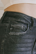 Kancan High Rise Raw Hem Cropped Jeans