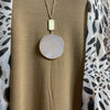 Gold sequin with pink pendant Necklace-TCB