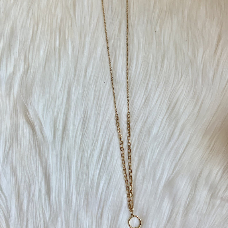 Gold green quartz necklace-TCB